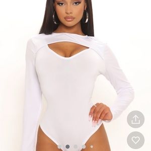 white long sleeve bodysuit